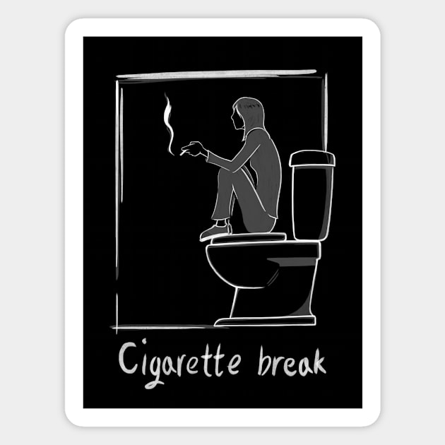 Cigarette break (white version) Magnet by Lyose